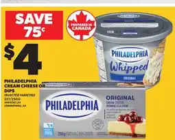 Independent City Market PHILADELPHIA CREAM CHEESE OR DIPS, 227/250 G offer