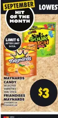 Independent City Market MAYNARDS CANDY, 308/315 G offer