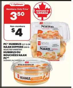 Independent City Market PC HUMMUS, 227 G OR OR NAAN DIPPERS, 200 G offer