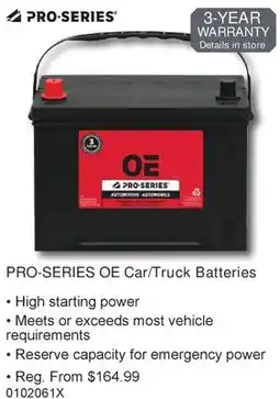 PartSource PRO-SERIES OE Car/Truck Batteries offer