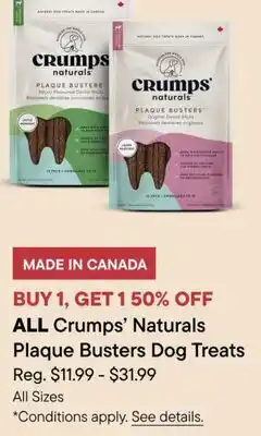 Petvalu ALL Crumps' Naturals Plaque Busters Dog Treats offer