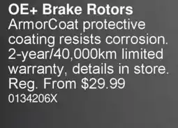 PartSource OE+ Brake Rotors offer