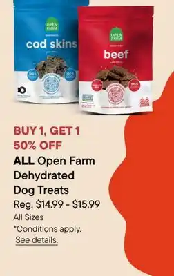 Petvalu ALL Open Farm Dehydrated Dog Treats offer