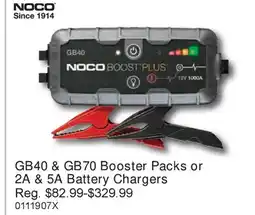 PartSource NOCO GB40 & GB70 Booster Packs or 2A & 5A Battery Chargers offer