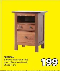 JYSK PORTMAN 2-drawer nightstand offer