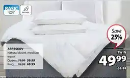 JYSK ARRESKOV Natural duvet, medium warm offer