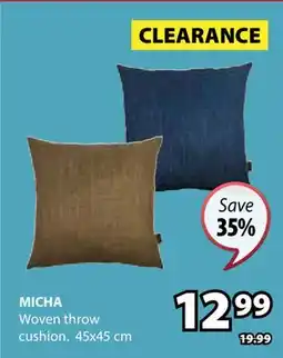 JYSK MICHA Woven throw cushion offer