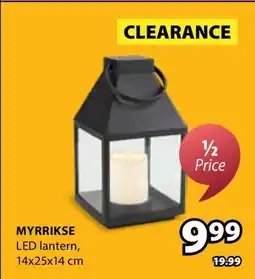 JYSK Myrrikse LED lantern offer