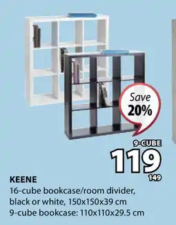 JYSK KEENE 16-CUBE BOOKCASE/ROOM DIVIDER offer