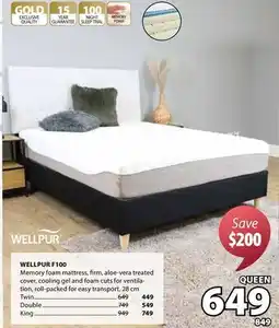 JYSK WELLPUR F100 Memory foam mattress offer