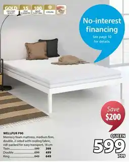 JYSK Wellpur F90 Memory foam mattress offer