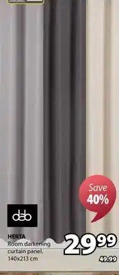 JYSK Dab Herta Room darkening curtain panel offer