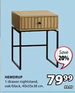 JYSK HEMDRUP 1 - drawer nightstand offer