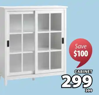 JYSK NORDBY Cabinet, 2 sliding glass doors offer