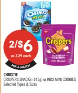 Shoppers Drug Mart CHRISTIE CRISPERS SNACKS (145g) or KIDS MINI COOKIES offer