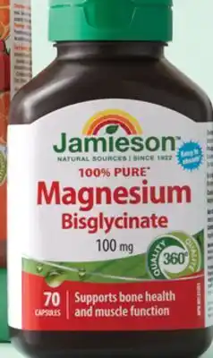 Walmart Jamieson 100% Pure Magnesiums Bisglycinate or Kids C + D3 Gummies with Zinc offer