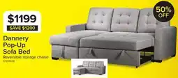 Leon's Dannery Pop-Up Sofa Bed - Light Grey offer