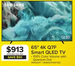 Leon's Samsung 65 4K Smart Q7F QLED TV - QN65Q7FAAFXZC offer