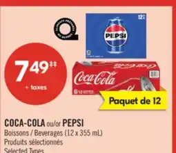 Pharmaprix COCA-COLA or PEPSI Beverages offer