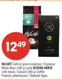 Pharmaprix McCAFÉ Espresso Whole Bean (340 g) or KICKING HORSE Ground (284 g) Coffee offer