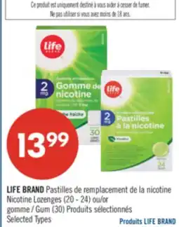 Pharmaprix LIFE BRAND (20-24) or Gum (30) offer