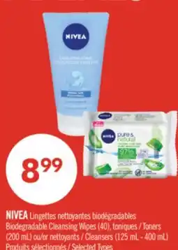 Pharmaprix NIVEA Toners Biodegradable Cleansing Wipes (40) (200 mL) or n Cleansers (125 mL - 400 mL) offer