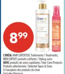 Pharmaprix L'ORÉAL HAIR EXPERTISE Treatments, MEN EXPERT Styling or DOVE Hair Care Products offer