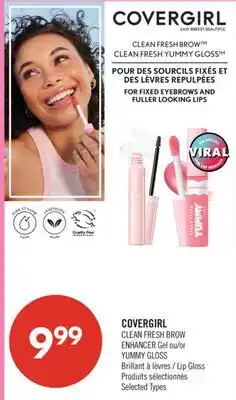 Pharmaprix COVERGIRL CLEAN FRESH BROW ENHANCER Gel or YUMMY GLOSS Lip Gloss offer