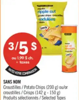 Pharmaprix NO NAME Potato Chips (200 g) or Crisps (142 g - 150 g) offer