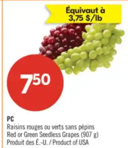 Pharmaprix PC Redor Green Seedless Grapes (907 g) offer
