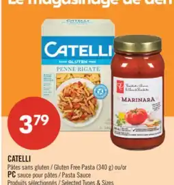 Pharmaprix CATELLI Gluten Free Pasta (340 g), PC Pasta Sauce offer