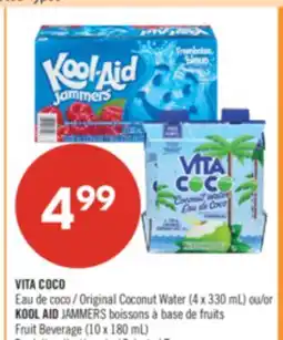 Pharmaprix VITA COCO Original Coconut Water (4 x 330 mL) or KOOL AID JAMMERS Fruit Beverage (10 x 180 mL) offer