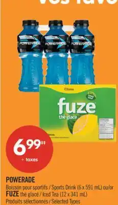 Pharmaprix POWERADE Sports Drink (6 x 591 mL) or FUZE Iced Tea (12 x 341 mL) offer