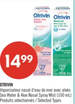 Pharmaprix OTRIVIN Sea Water & Aloe Nasal Spray Mist (100mL) offer