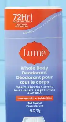Walmart Déodorant pour tout le corps Lume en bâton ou en crème offer
