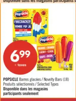 Pharmaprix POPSICLE Novelty Bars offer