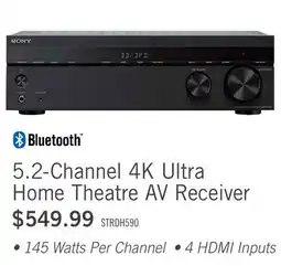 The Brick Sony 5.2-Channel 4K Ultra Home Theatre AV Receiver - STRDH590 offer
