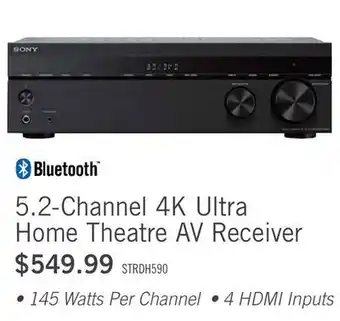 The Brick Sony 5.2-Channel 4K Ultra Home Theatre AV Receiver - STRDH590 offer