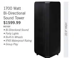 The Brick SAMSUNG MX-ST90 1700W Bi-Directional Wireless IPX5 Water Resistant Party Speaker (MX-ST90B/ZC) offer