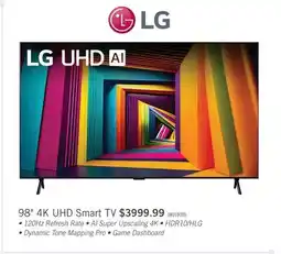 The Brick LG 98 LED 4K UHD HDR10 HGiG 120Hz webOS Smart TV (98UT9000PUA.ACCQ) offer