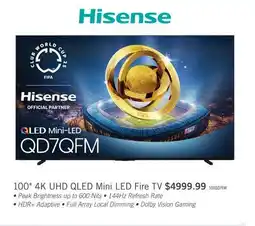 The Brick Hisense 100 QD7QFM Series Mini-LED QLED AI Fire TV (100QD7QFM) offer