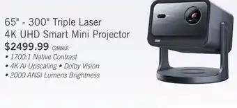 The Brick HISENSE 65 - 300 C2 Triple Laser 4K UHD Smart VIDAA OS Mini Projector (C2MINILP) offer