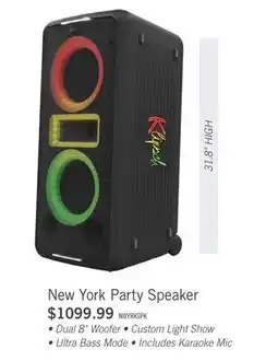 The Brick Klipsch New York Music City Light Up Party Speaker (New York) offer