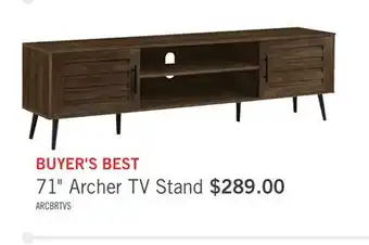 The Brick Archer 71 Modern TV Stand with Storage and Cable Management for TVs up to 80- Brown offer