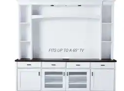 The Brick Emry 84 TV Stand with Storage and Cable Management for TVs up to 90- White offer