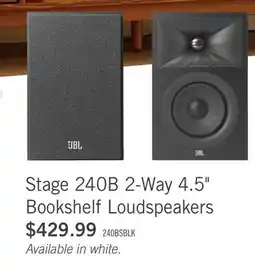 The Brick JBL Stage 240B 2-Way 4.5 Bookshelf Loudspeaker Pair - Black (JBL240BBLK) offer