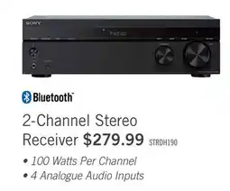 The Brick Sony 2-Channel Stereo Receiver with Phono Input and Bluetooth - STRDH190 offer