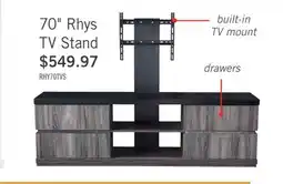 The Brick Rhys 70 Modern TV Stand with Mount, Storage and Cable Management for TVs up to 80- Distressed Grey offer