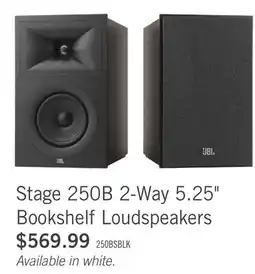 The Brick JBL Stage 250B 2-Way 5.25 Bookshelf Loudspeaker Pair - Black (JBL250BBLK) offer