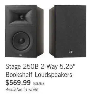 The Brick JBL Stage 250B 2-Way 5.25 Bookshelf Loudspeaker Pair - Black (JBL250BBLK) offer